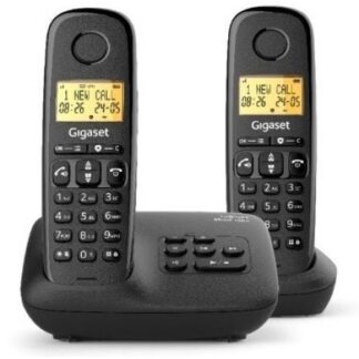 Teléfono Inalámbrico Gigaset Basic 100/ Pack DUO/ Negro